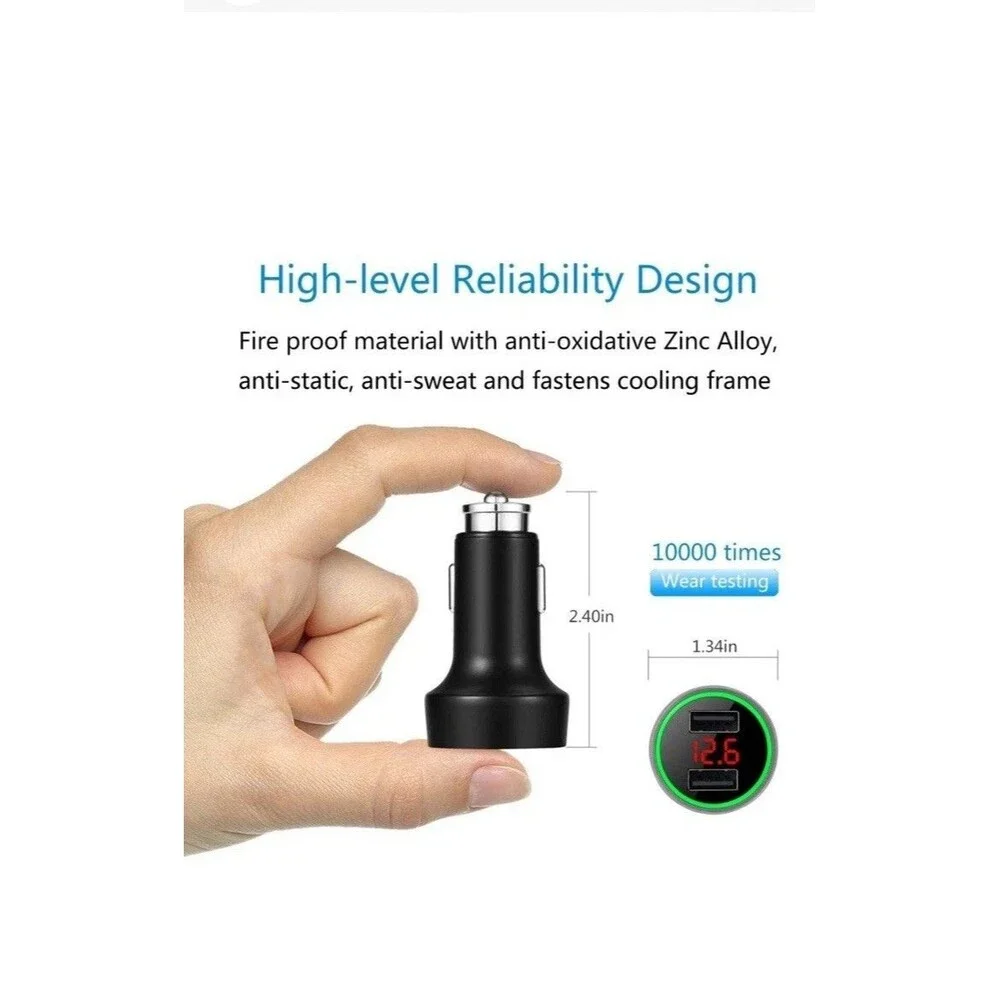Palumma 24W/4.8A Dual USB Car Charger, 12V to USB Outlet with Cigarette Lighter